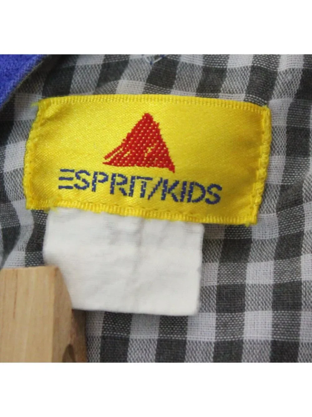 VTG 1990s Esprit Kids Boys Overalls sz 24m Blue Plaid Bear Head Velour Adjustabl